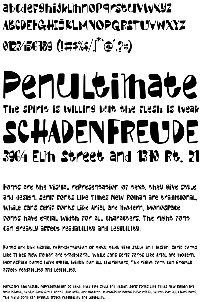 Image descriptive du font